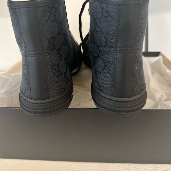 NIB GUCCI Monogram High TopSneakers Black - Picture 6 of 11
